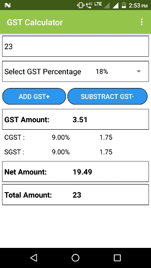 GST calc for India Screenshot 1