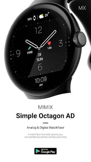 MIMIX Simple Octagon Watchface Screenshot 2