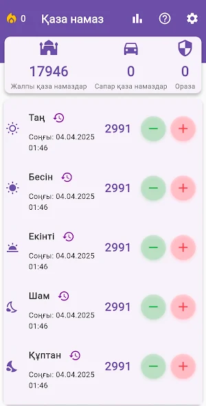 Қаза намаз есептеу Screenshot 0