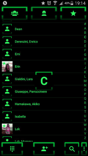 Theme for ExDialer Neon Green Screenshot 3