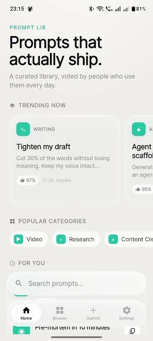 Prompt Lib: AI Prompt Library Screenshot 1