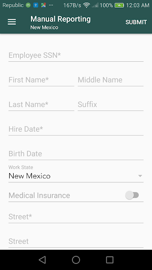 MAXIMUS New Hire Reporting Screenshot 2