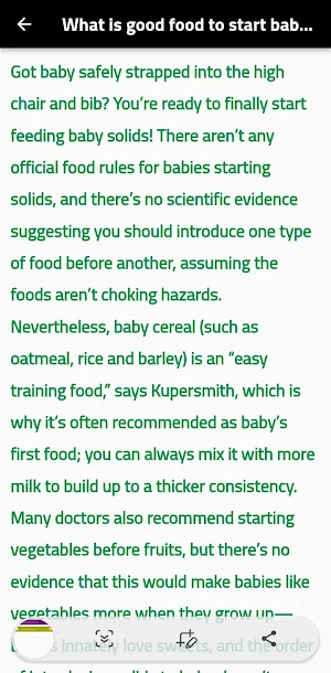 baby food Screenshot 1