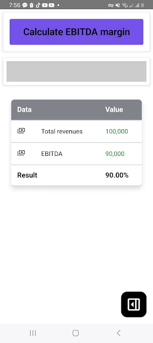 EBITDA Margin Calculator Screenshot 3