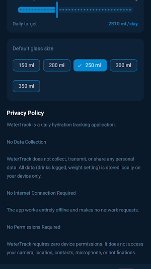 WaterTrack — Daily Hydration Screenshot 2