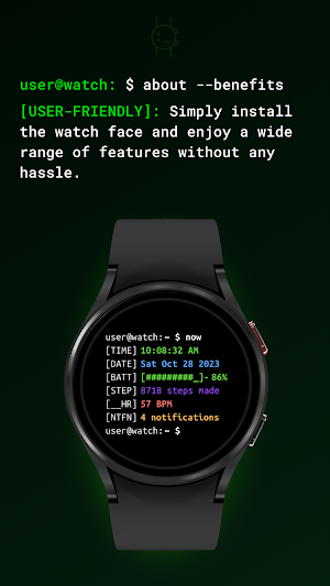 *nix Terminal Watch Face Screenshot 2