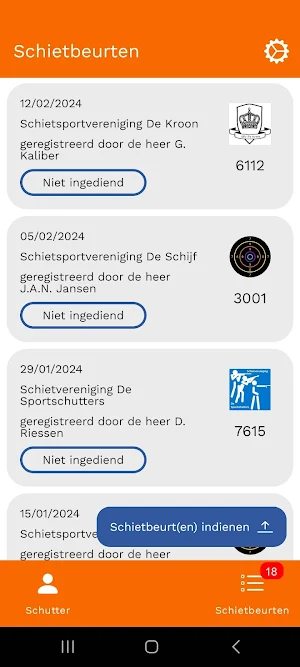 Schietregister Screenshot 3
