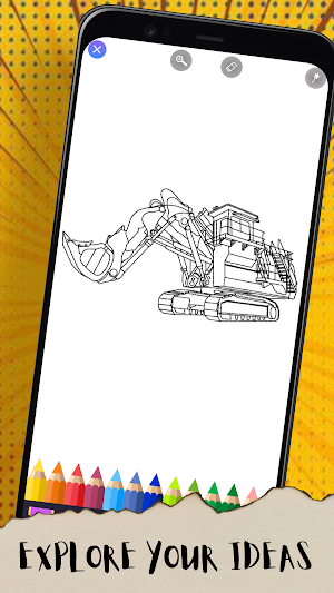 Excavator Drawing Glitter Screenshot 3
