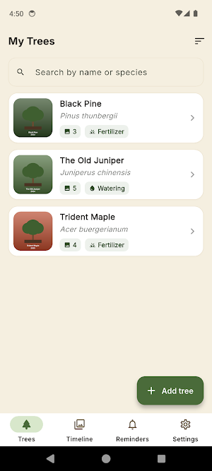 BonsaiLog: Bonsai Care Log Screenshot 0