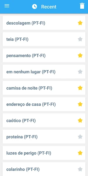Finnish-Portuguese Dictionary Screenshot 3