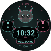 Mint Kitty - watch face