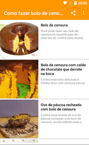 Como fazer bolo de cenoura Screenshot 0