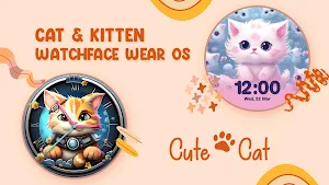 Cat & Kitten WatchFace Wear OS Screenshot 3
