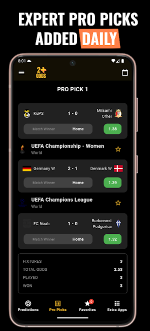 2+ Odds Predictions Screenshot 1
