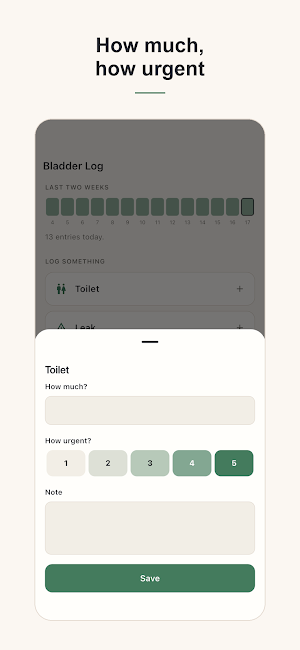 Bladder Diary: Voiding Log Screenshot 1