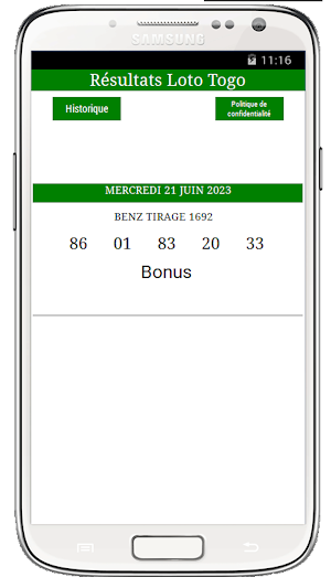 Résultats Loto Togo Screenshot 0
