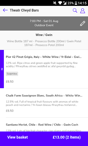 Theatr Clwyd Bars Screenshot 1