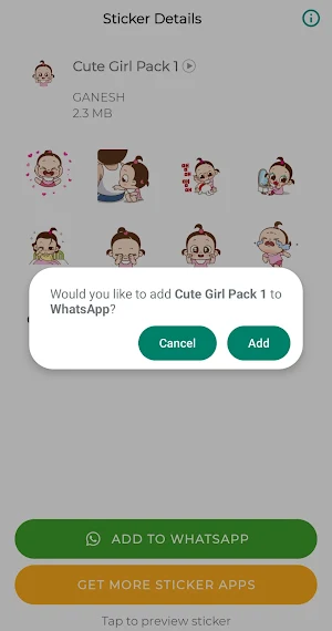 Animated Cute Girl Stickers WA Screenshot 3