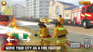 Flying Firefighter Truck Driving Games Simulator Screenshot 1