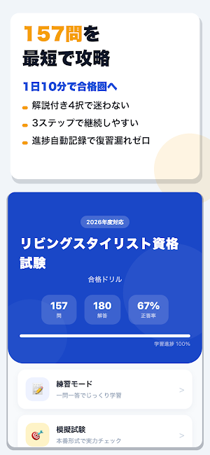 リビングスタイリスト資格試験 合格ドリル Screenshot 0