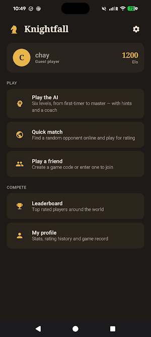Knightfall: Chess AI Coach Screenshot 0
