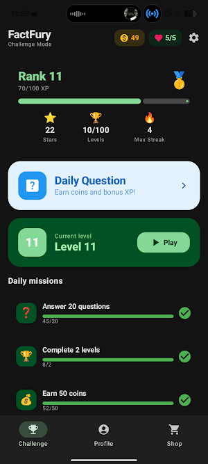 FactFury - Quiz & Trivia Game Screenshot 1
