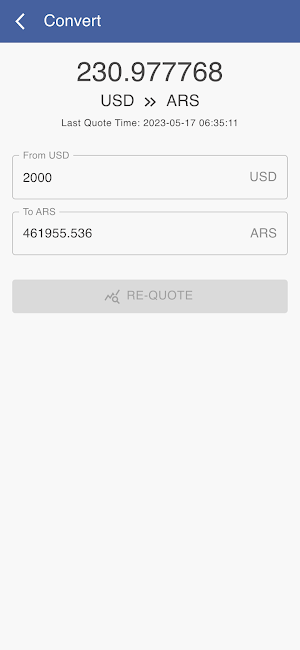 USD to ARS Screenshot 2