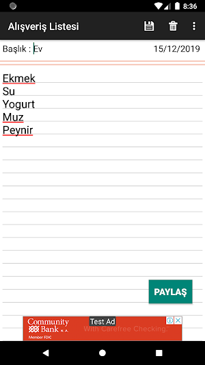Alışveriş Listesi - Alınacaklar,Eksikler Screenshot 3