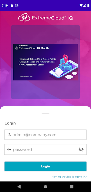 ExtremeCloud IQ Mobile Onboarding Screenshot 0