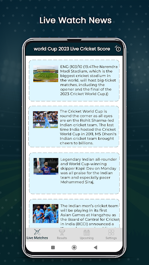 Wold Cup 2023 Cricket Score Screenshot 0