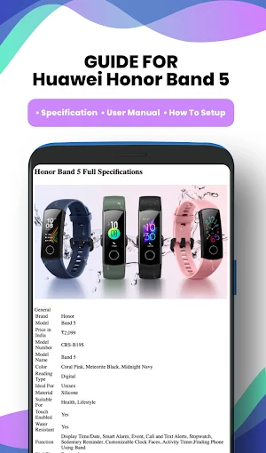 Huawei Honor Band 5 Guide App Screenshot 3