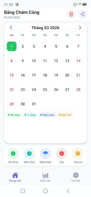 Sổ Chấm Công Screenshot 0