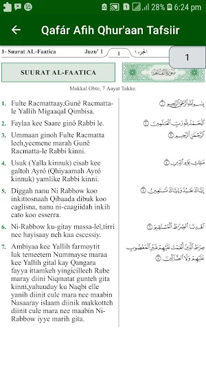 Qafar Afih Qhur'aan Tafsiiri Screenshot 2