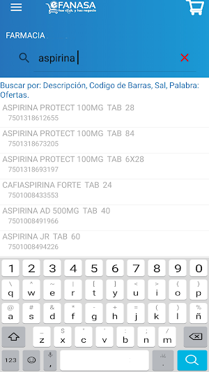 Carrito eFanasa Screenshot 2