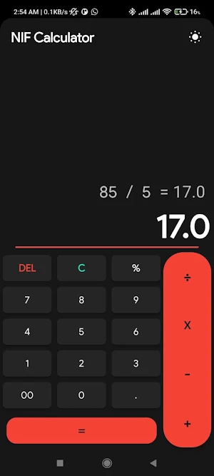 NIF Calculator Screenshot 1