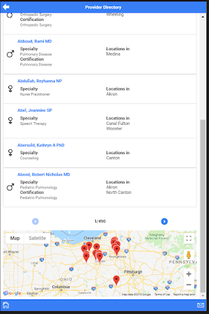 AultCare Provider Directory. Screenshot 3