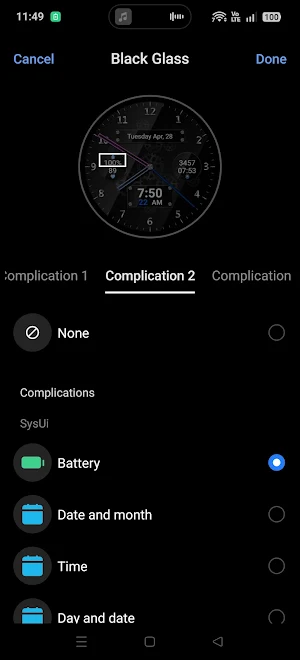 Black Glass Watch Face 2026 Screenshot 3