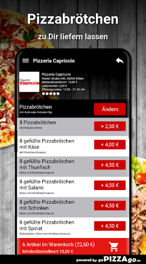 Pizzeria Capriccio Witten Screenshot 2