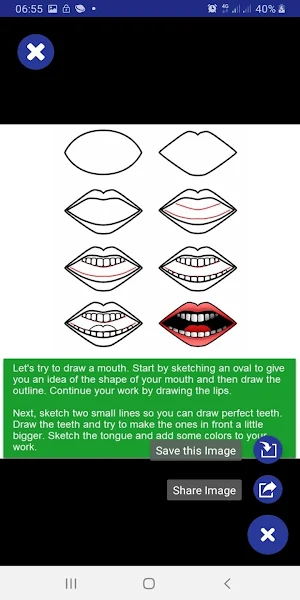 Learn Drawing Mouth Easy Step Screenshot 3
