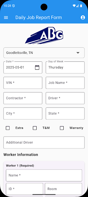 ABG Job Report App Screenshot 1