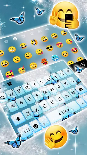 Shining Butterfly Keyboard Background Screenshot 2