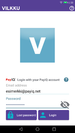 Vilkku mobile ticket Screenshot 1