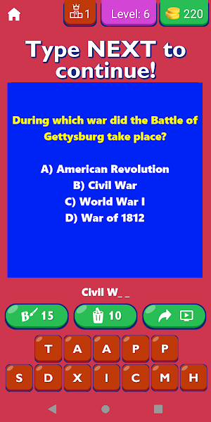 American History Quiz Game Screenshot 3