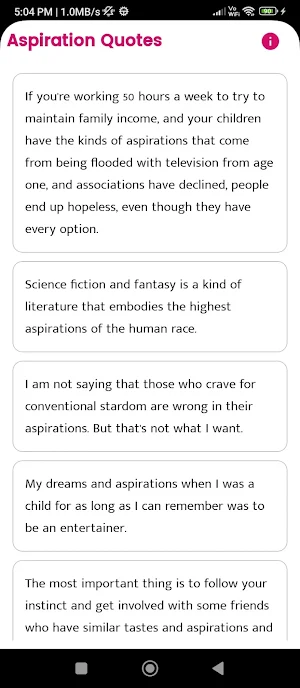 Aspiration Quotes and Sayings Screenshot 0