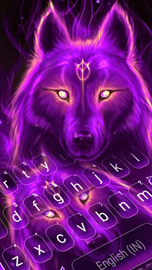 Purple Wolf Guardian Keyboard Background Screenshot 0