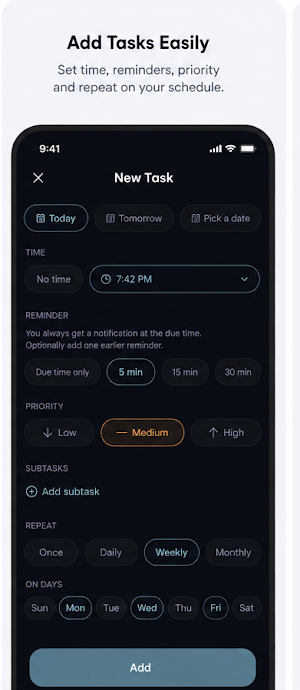 T’day - Quick Tasks Screenshot 1