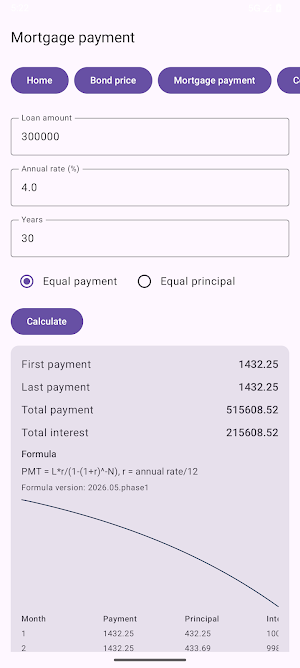 Formula Finance Calculator Screenshot 2