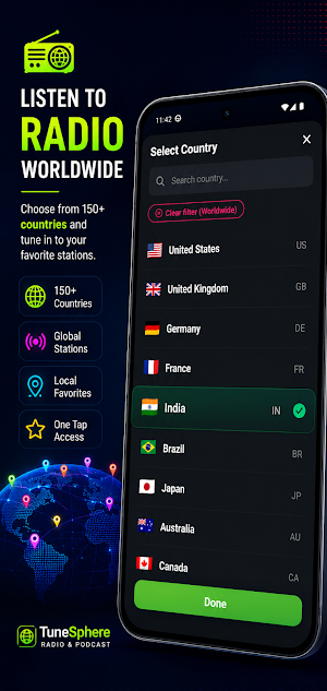 TuneSphere: Radio & Podcasts Screenshot 3