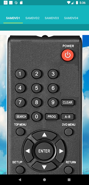 Samsung DVD Remote Screenshot 1