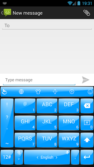 Keyboard Theme Gloss Azure Screenshot 3